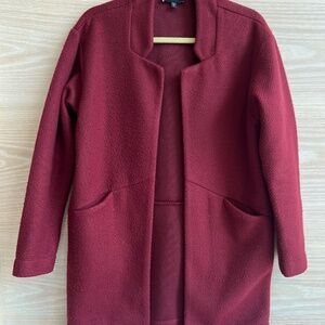 Red Maroon Wool feel Classy Cocoon Coat